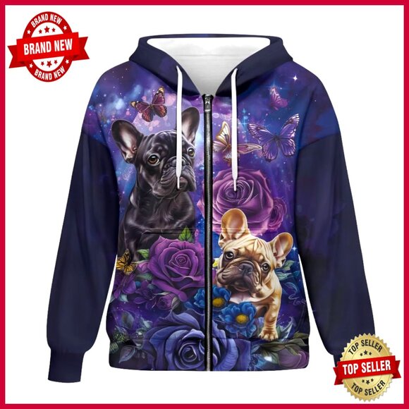 Zip Up Hoodie Oversized Y2K Boho Pullover Casual Loose Fit Sweatshirt